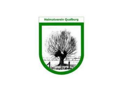 Foto vom Wappen des Heimatvereins Qualburg mit einer Weide in grün, weiß, schwarz